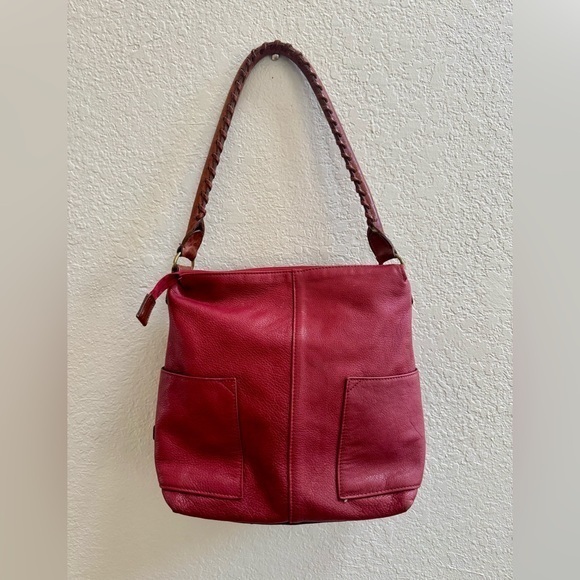 Sundance Vera‎ Pelle Cranberry Soft Leather Purse Made In Italy - Picture 1 of 14